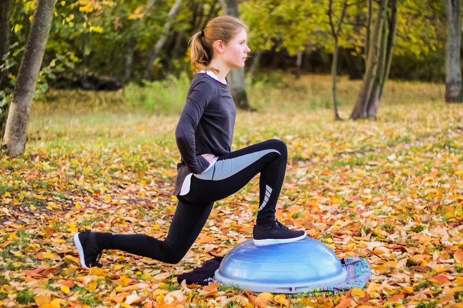 Lunge with a BOSU Ball