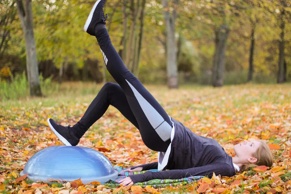 One-legged-Bridge on a BOSU Ball