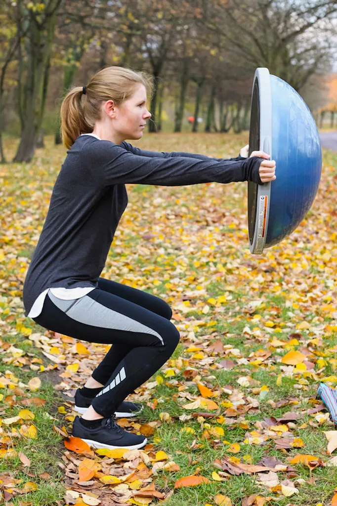 Squat Press with a BOSU Ball