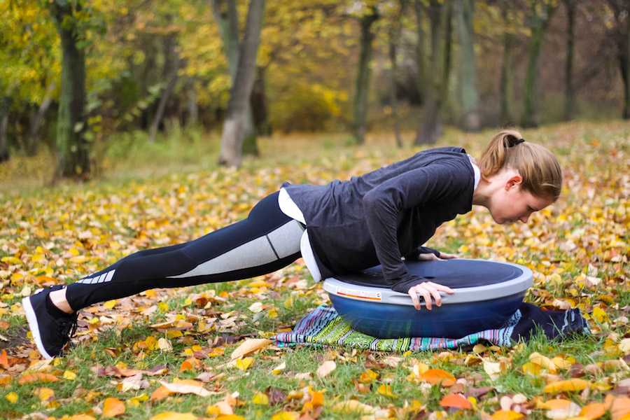 Burpee with a BOSU Ball