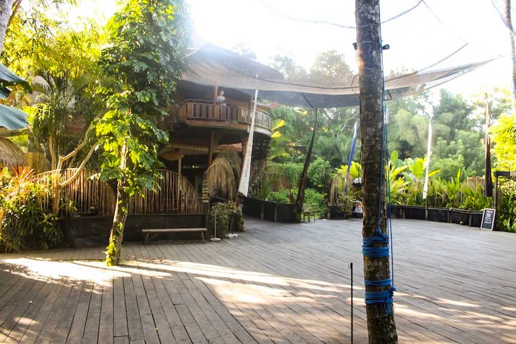 Outside of Yoga Barn in Ubud, Bali