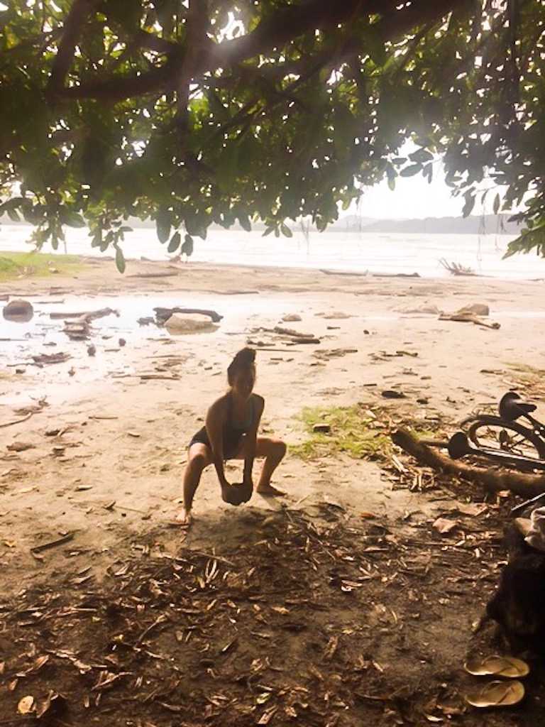 Using a coconut as a fitness equipment