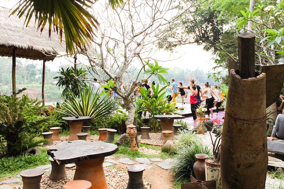 yoga class in Laos