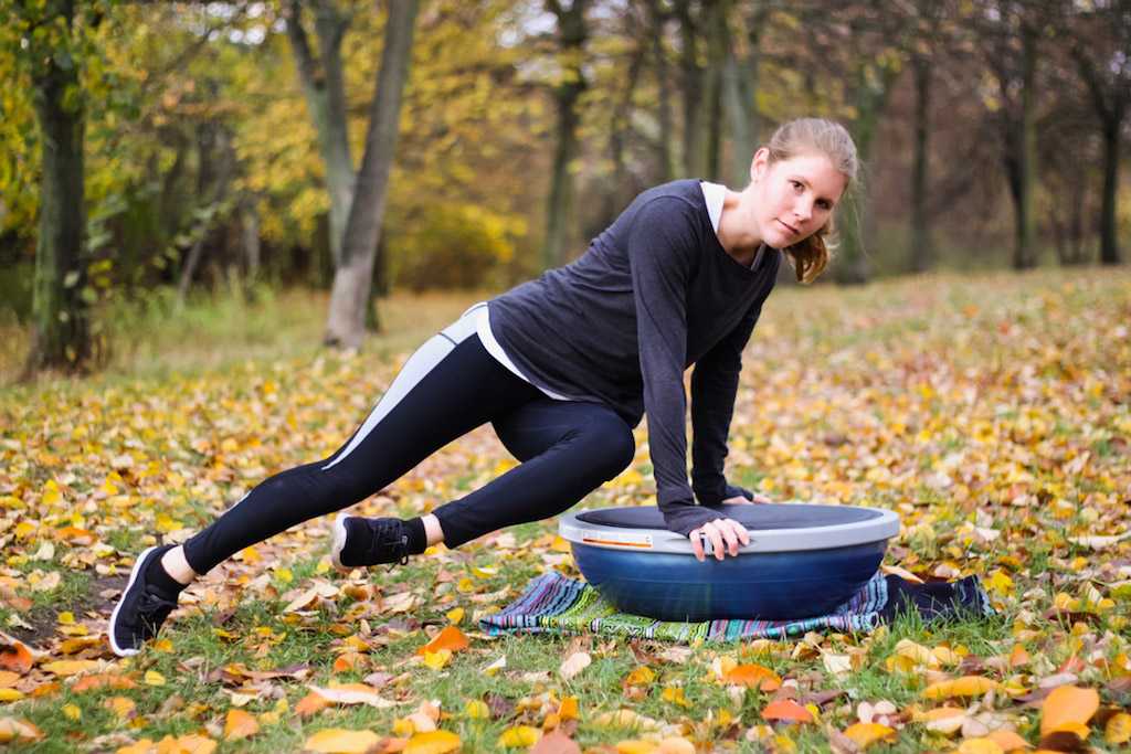 Twisting Plank on a BOSU Ball