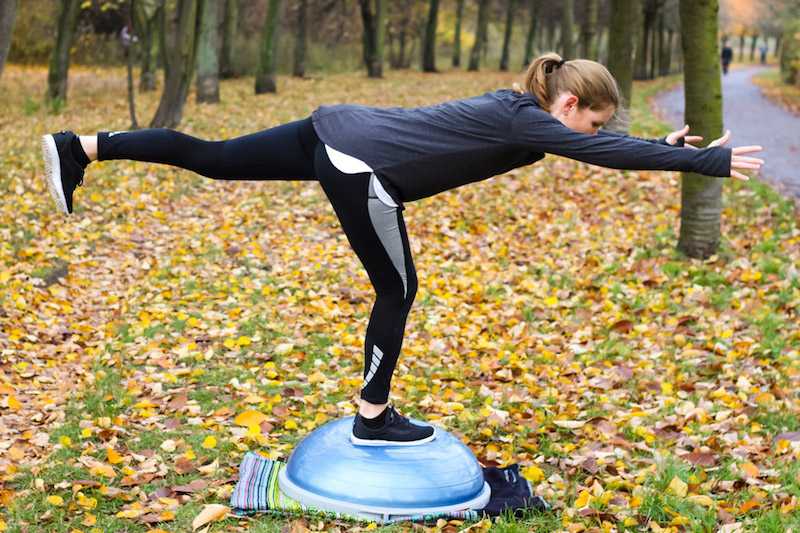 Single Leg Romanian Deadlift on a BOSU Ball