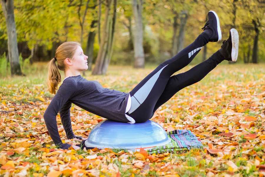 Scissor Kicks on a BOSU Ball