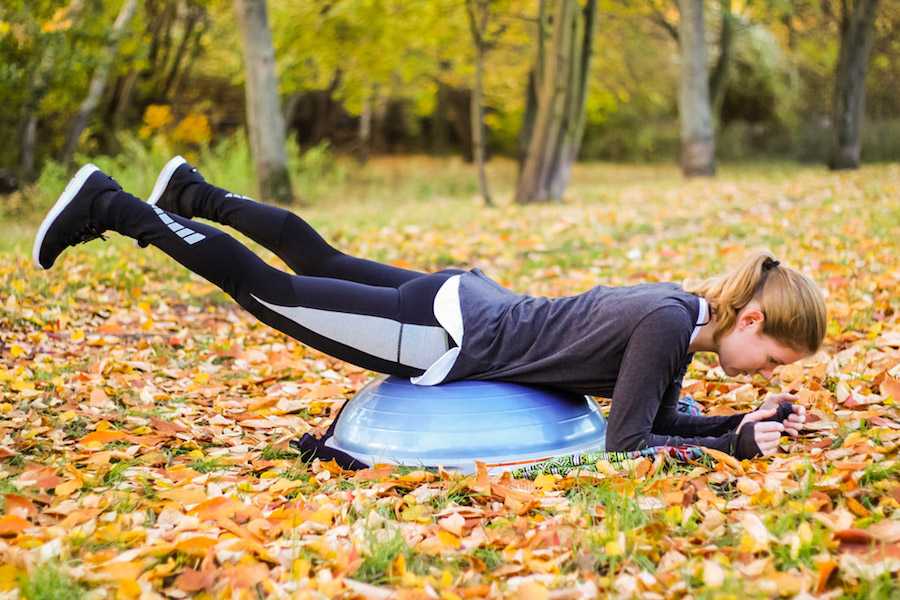 Prone Hip Extension on a BOSU Ball