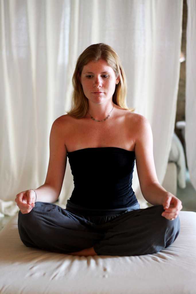 calming down with meditation