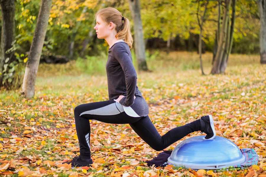 Reverse Lunge on a BOSU Ball