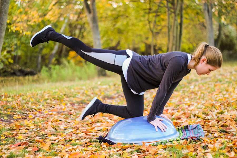 Heel Kick on a BOSU Ball