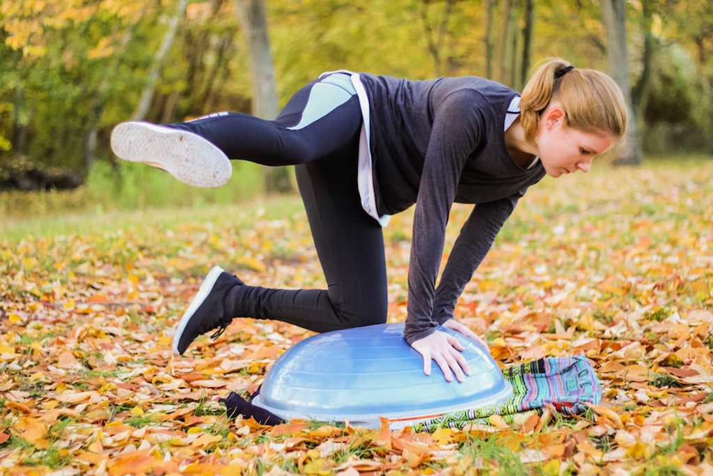 Side-Glute Kick-outs on a BOSU Ball