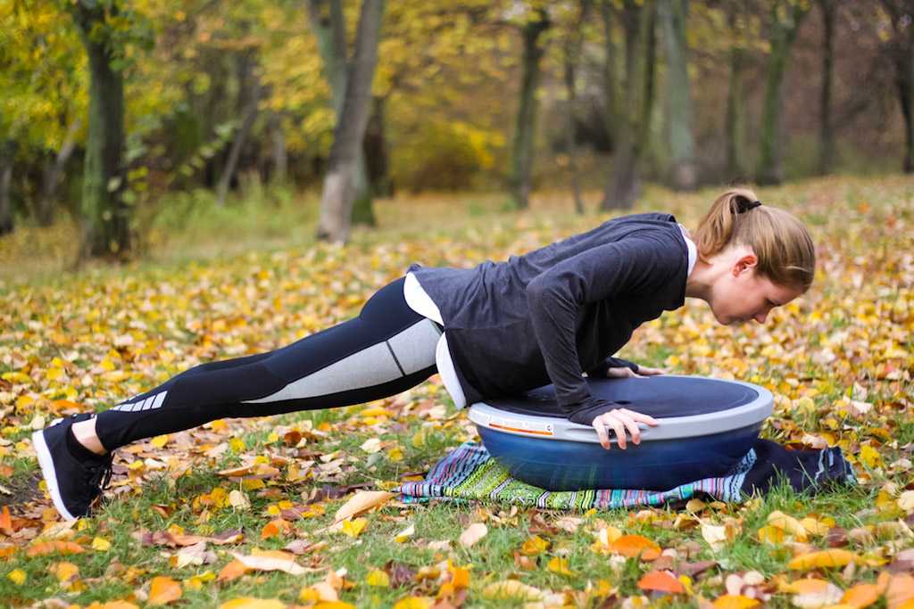 push-up on a BOSU ball