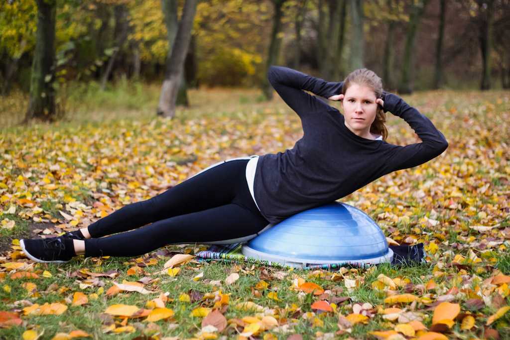 Side Crunches on a BOSU Ball